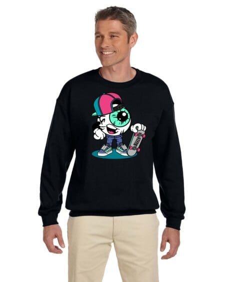 Men's cotton blend crew neck printed sweatshirt for everyday comfort