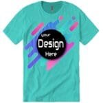 Eco-friendly custom Next Level t-shirt in a natural color with minimalist branding.