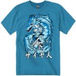 Anime Cool Dragon Graphic T Shirt Blue