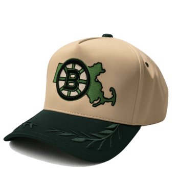 Vintage Two-Tone Snapback Hat – Cream & Green Flat Brim, Embroidered Streetwear Cap (Unisex)